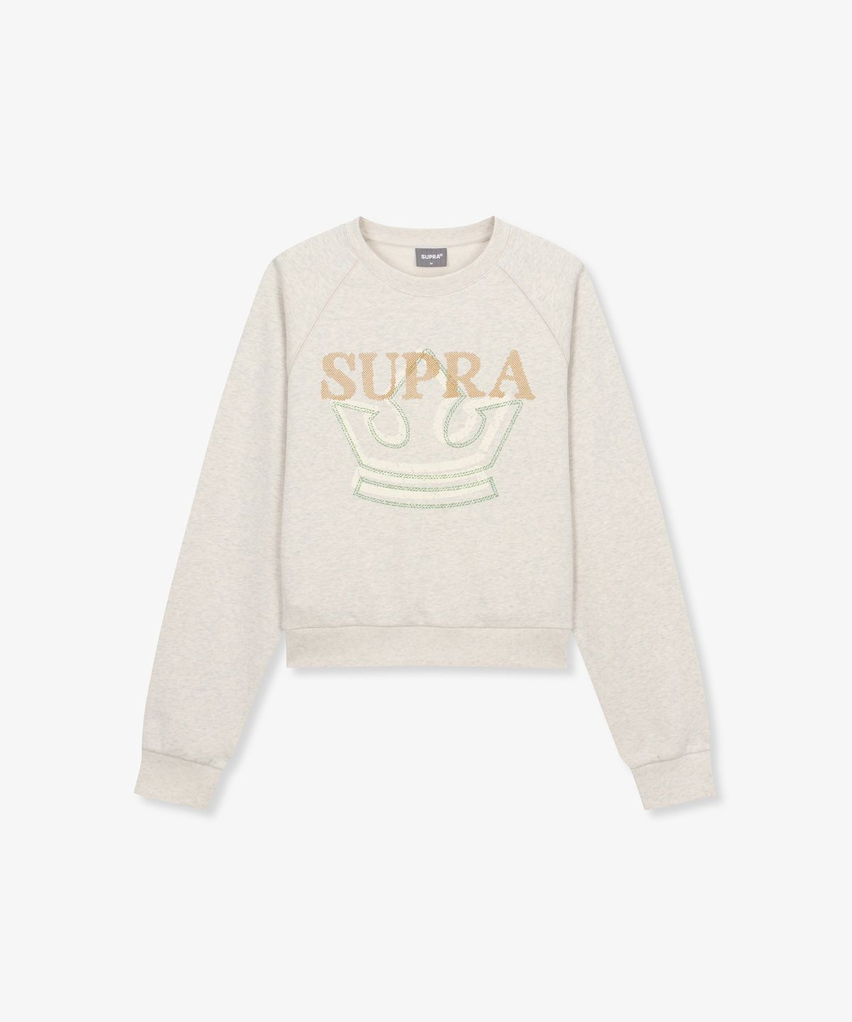 수프라(SUPRA) 여성 크라운 그래픽 크롭 맨투맨(CREAM)