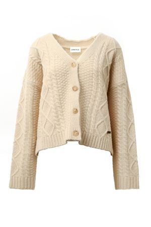 케이블 브이넥 가디건