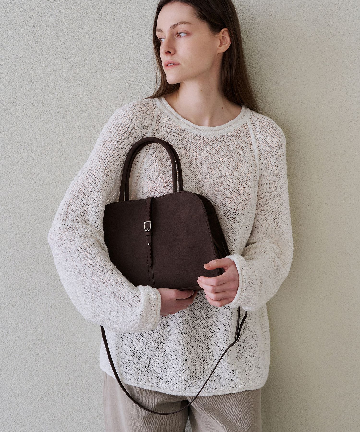 【MONOROW♥] BLANC MEDIUM SUEDE BAG CHOCO BROWN BLANC MEDIUM SUEDE CHOCO BROWN - MONOROW | 60% - Asian