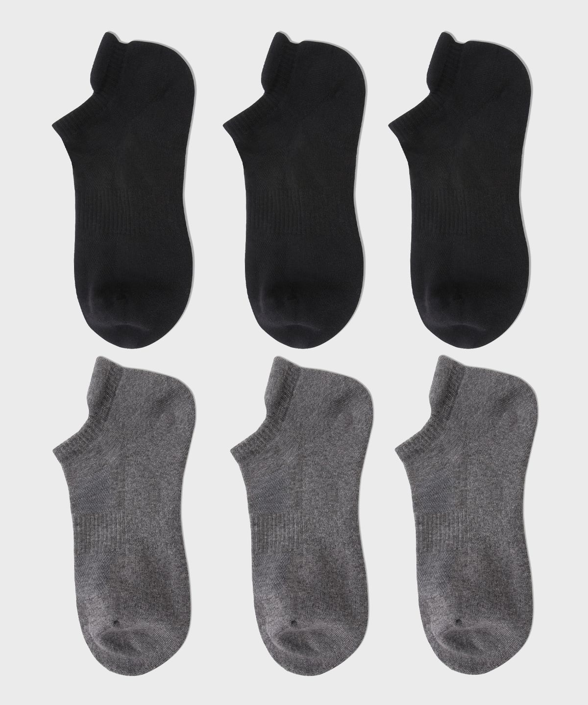 삭스더랭귀지(SOCKS THE LANGUAGE) 바닥쿠션 발목양말(블랙+챠콜)6개