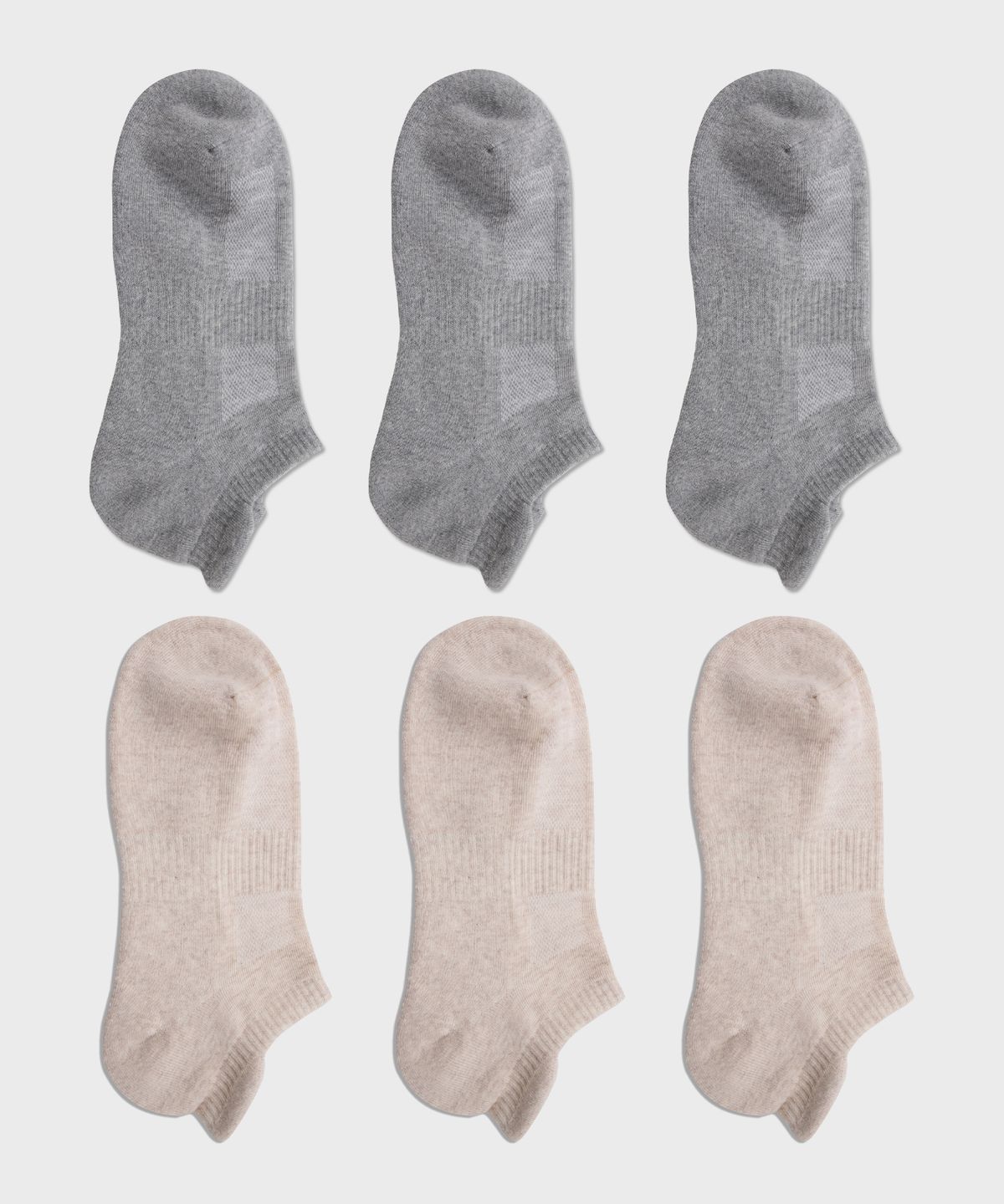 삭스더랭귀지(SOCKS THE LANGUAGE) 바닥쿠션 발목양말(그레이+베이지)6개
