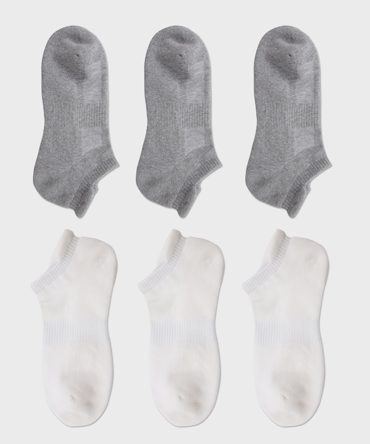 삭스더랭귀지(SOCKS THE LANGUAGE) 바닥쿠션 발목양말(그레이+아이보리)6개