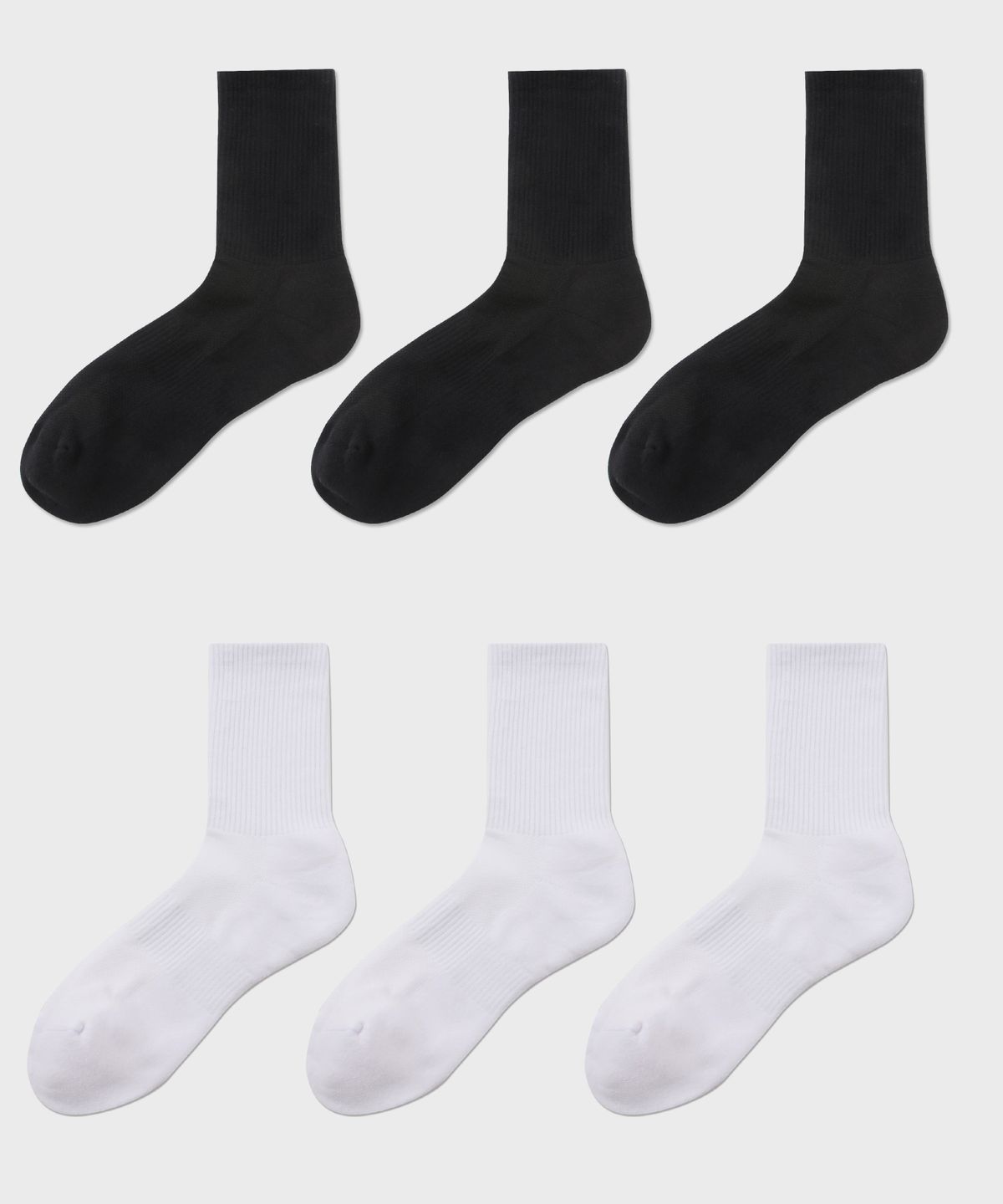 삭스더랭귀지(SOCKS THE LANGUAGE) 바닥쿠션 골지밴드(블랙+화이트)6개