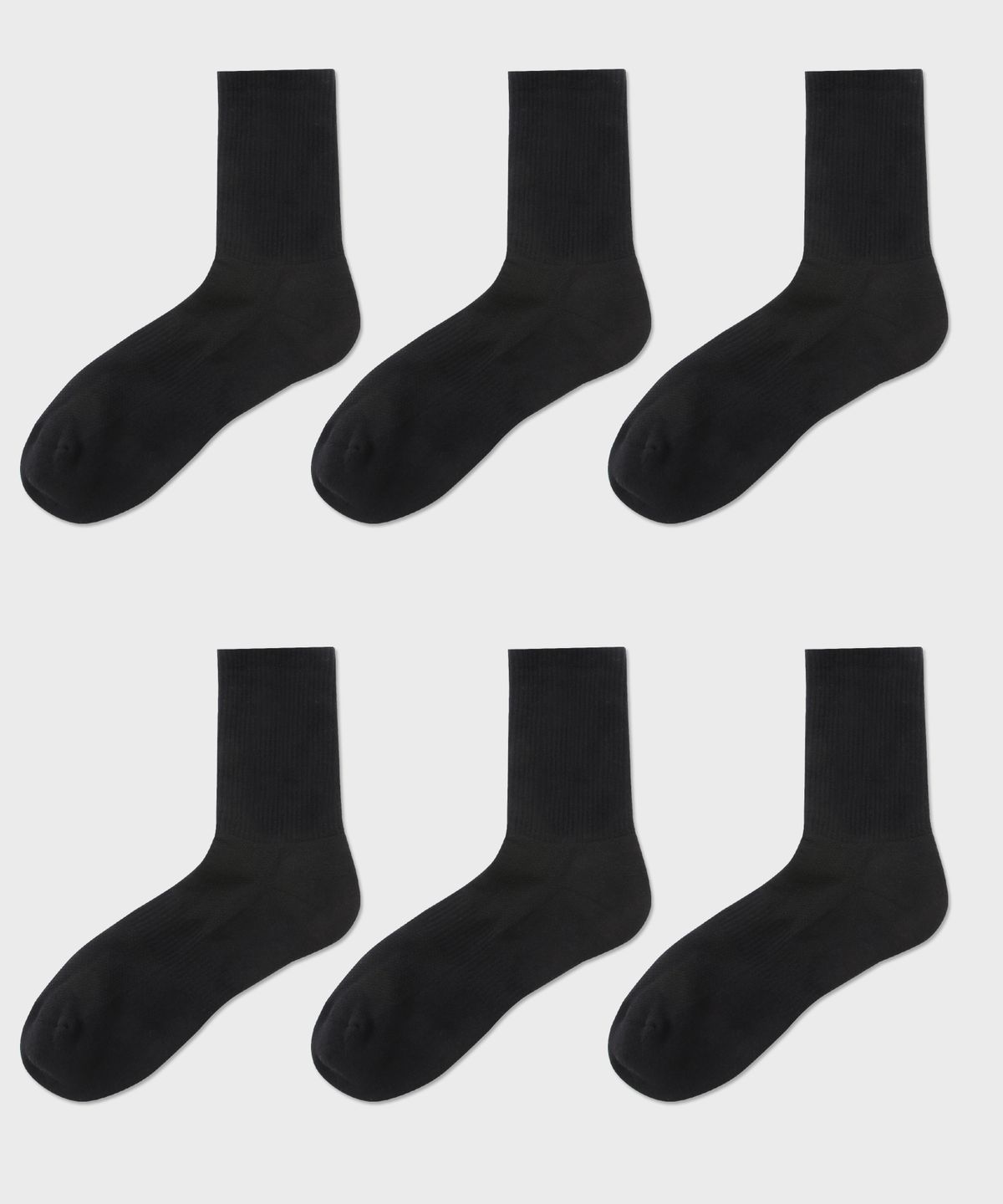 삭스더랭귀지(SOCKS THE LANGUAGE) 바닥쿠션 골지밴드(블랙)6개