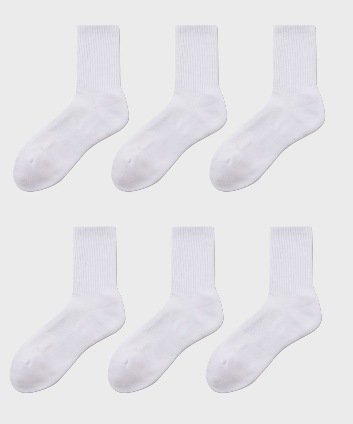 삭스더랭귀지(SOCKS THE LANGUAGE) 바닥쿠션 골지밴드(화이트)6개