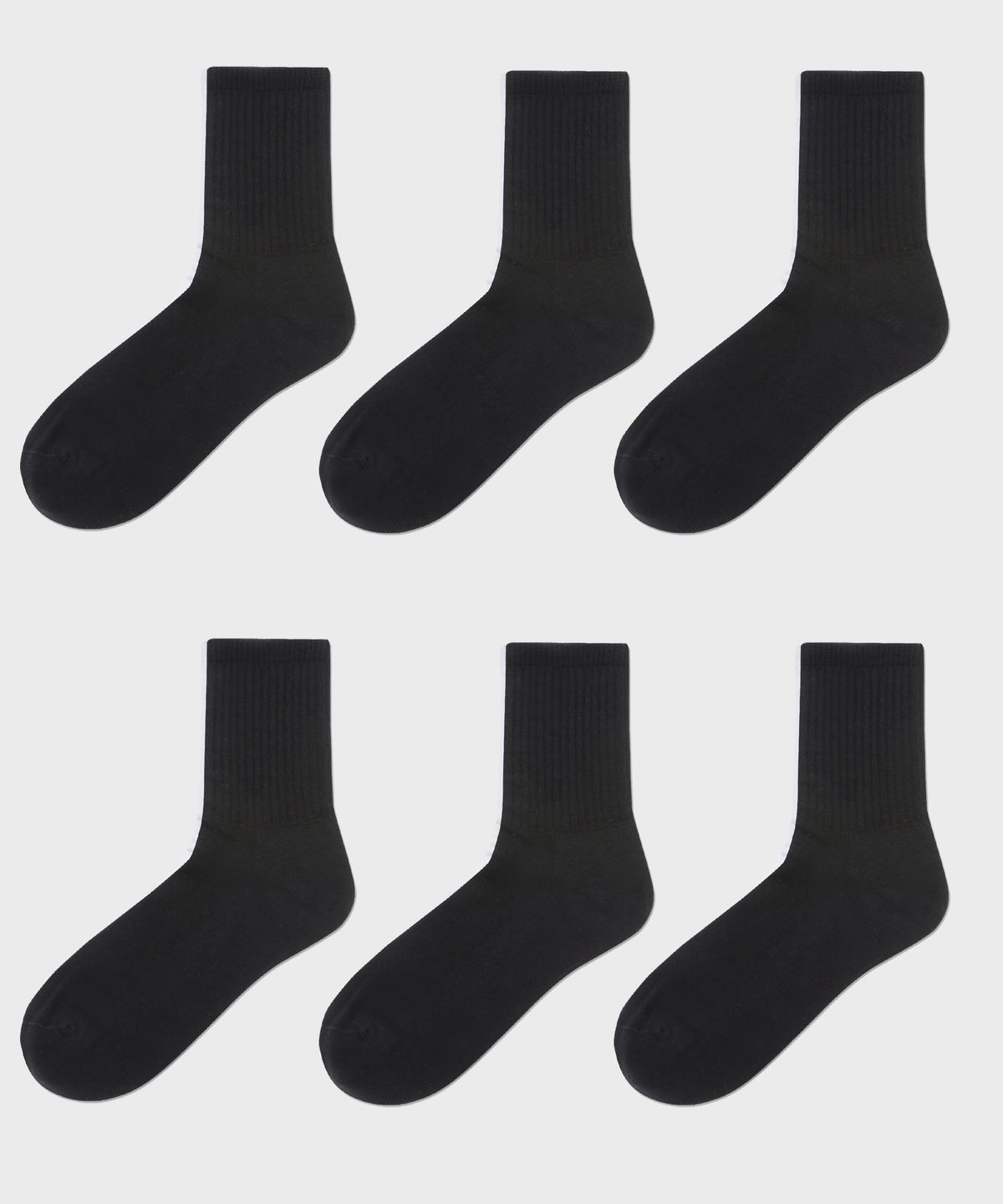 삭스더랭귀지(SOCKS THE LANGUAGE) 바닥쿠션 무지양말(블랙)6개