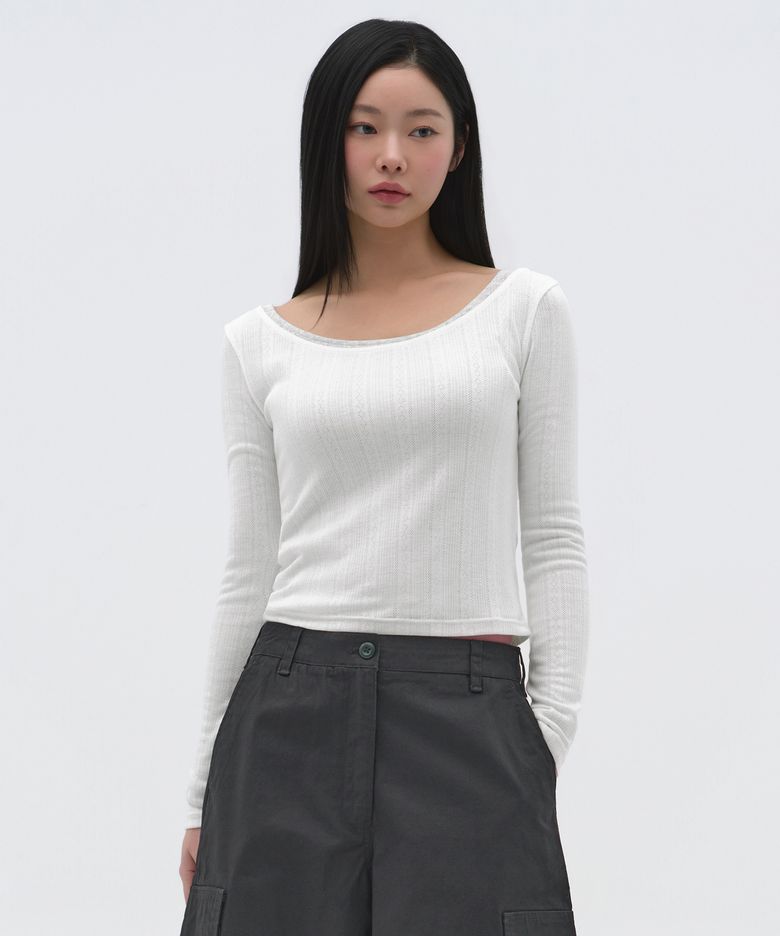 우먼즈 포인텔 발레리나 긴소매 티셔츠 [화이트]