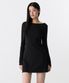 우먼즈 오픈 백 저지 미니 드레스 [블랙]