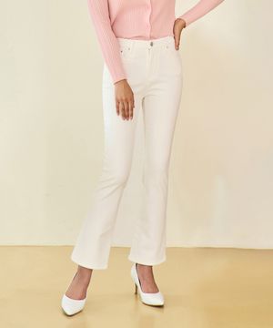 본딩기모 허리스판 부츠컷 데님 (화이트)