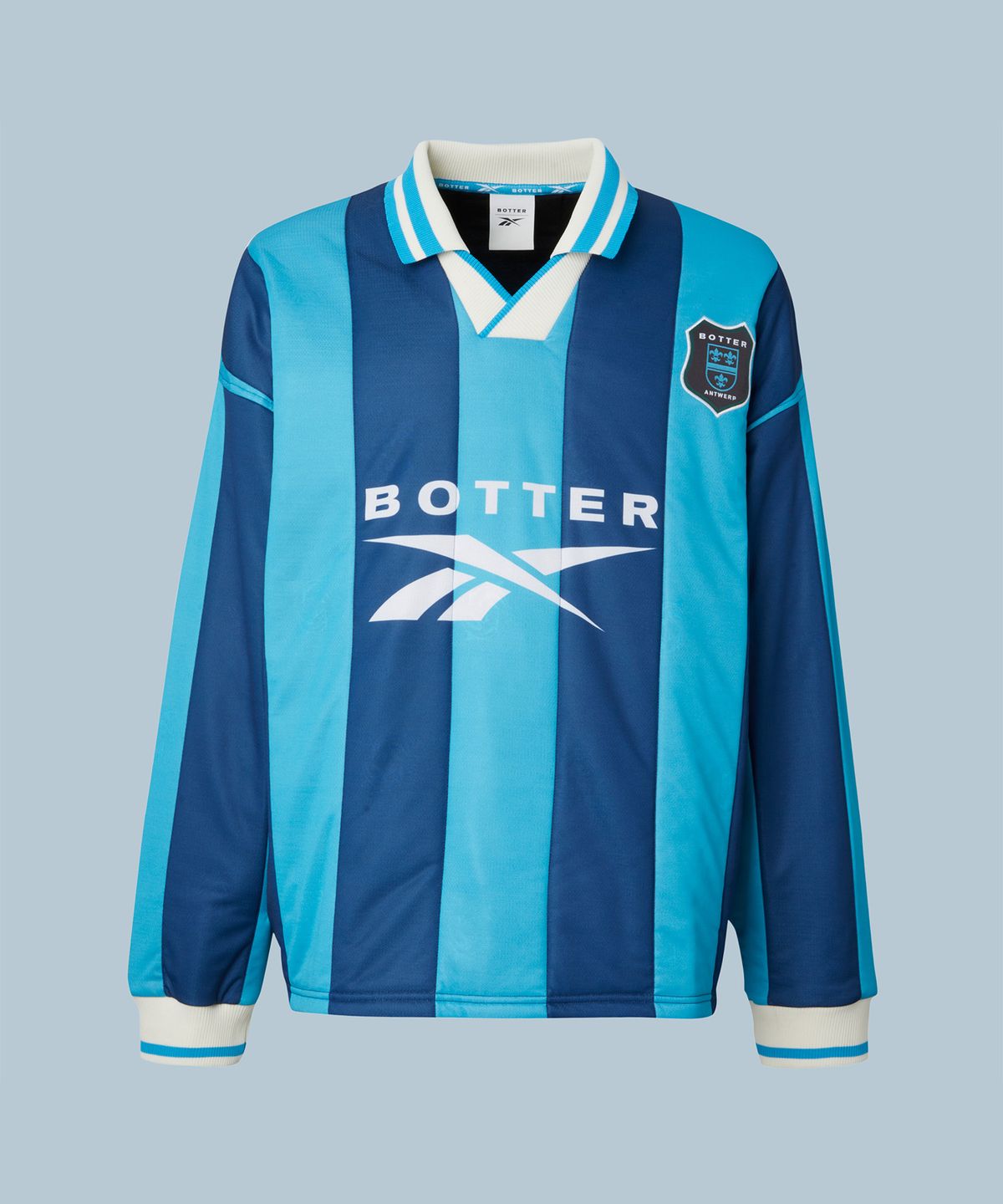리복(REEBOK) Reebok X BOTTER Padded Longsleeve Polo - 블루 / RMGC002C99JER0014049