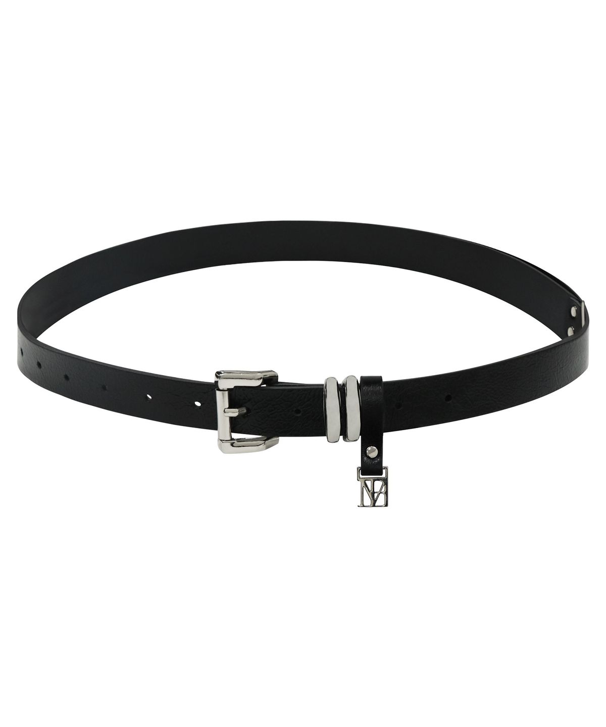 트리밍버드(TREEMINGBIRD) Minimal Cowhide Leather Belt [ Black ]