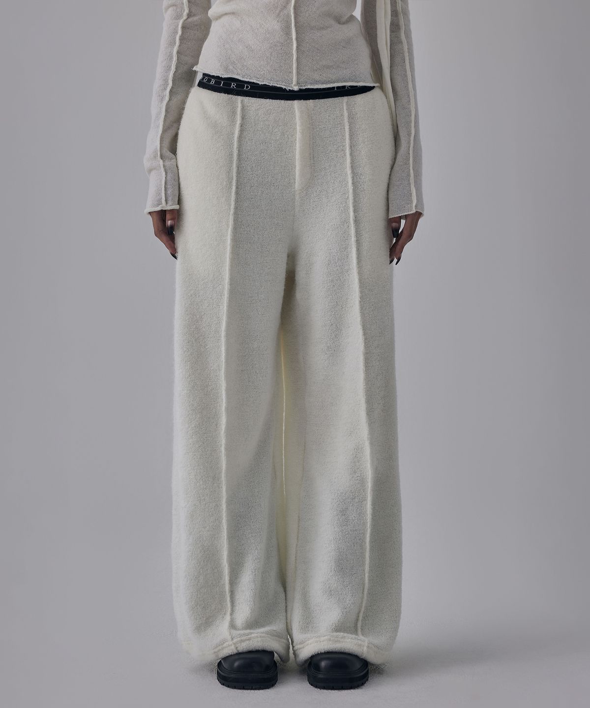 트리밍버드(TREEMINGBIRD) Banding Terry Pants [ Ivory ]