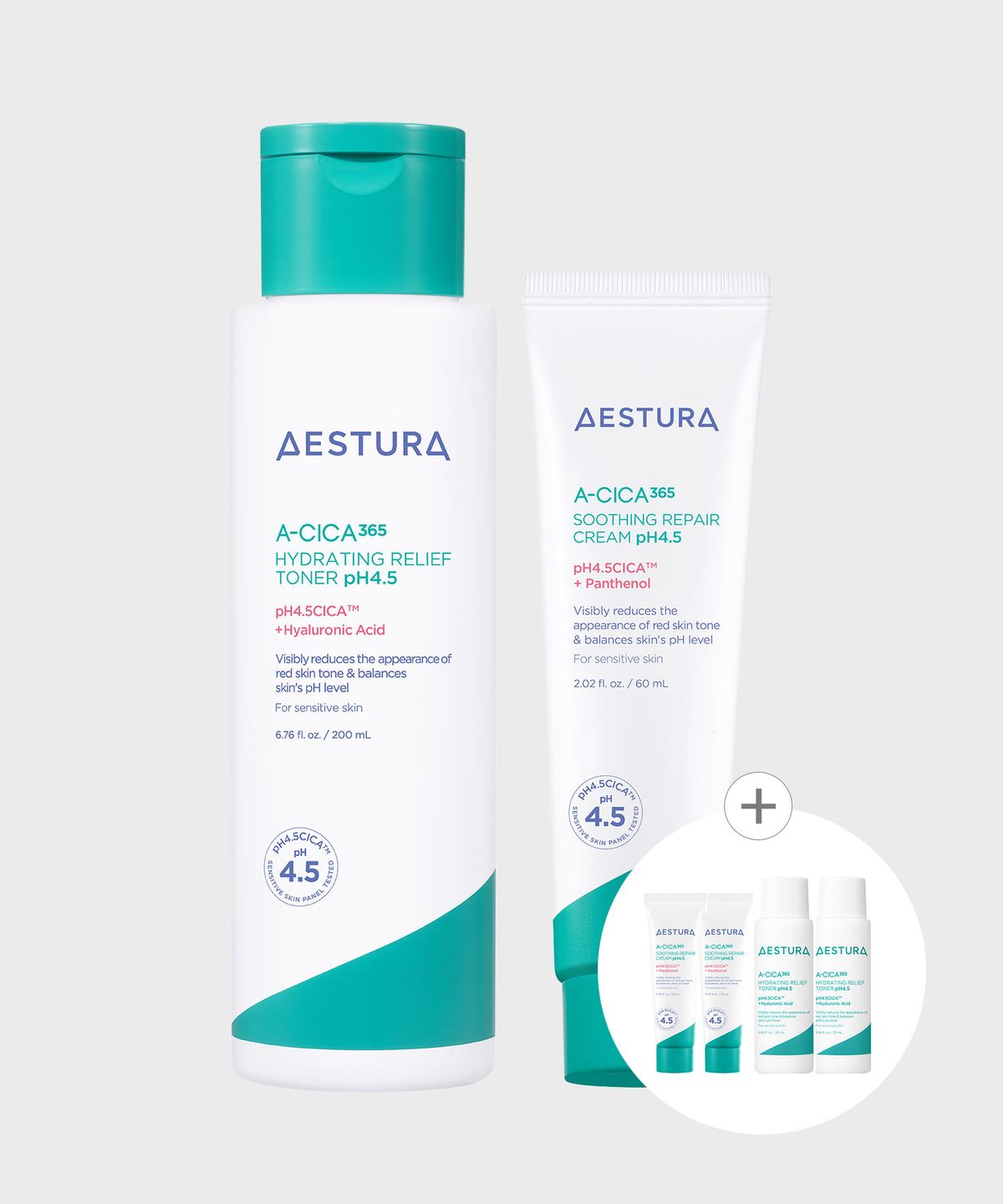 에스트라(AESTURA) 에이시카 365 수분토너 pH4.5 200ml + 크림 pH4.5 60ml