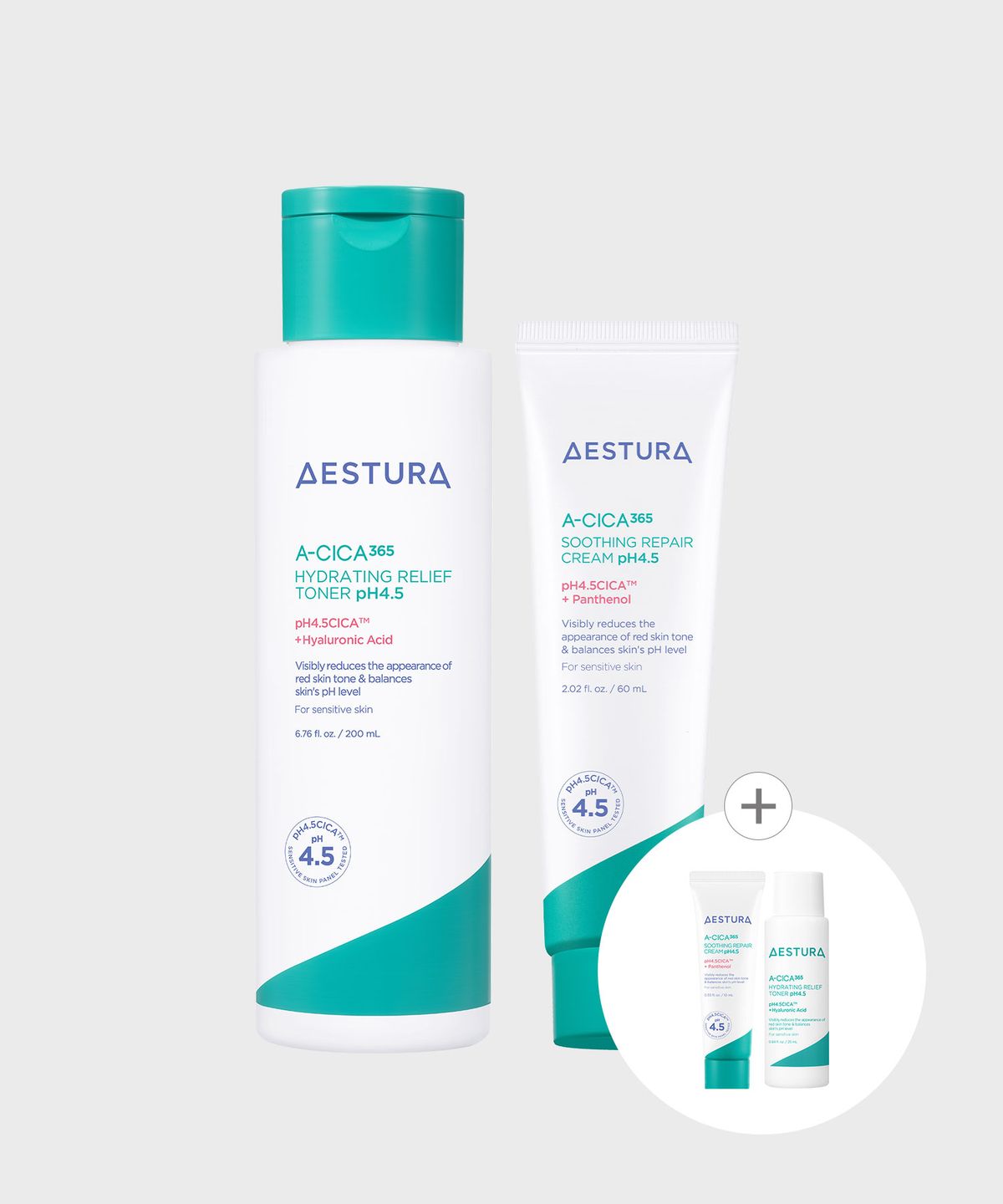 에스트라(AESTURA) 에이시카 365 수분토너 pH4.5 200ml + 크림 pH4.5 60ml