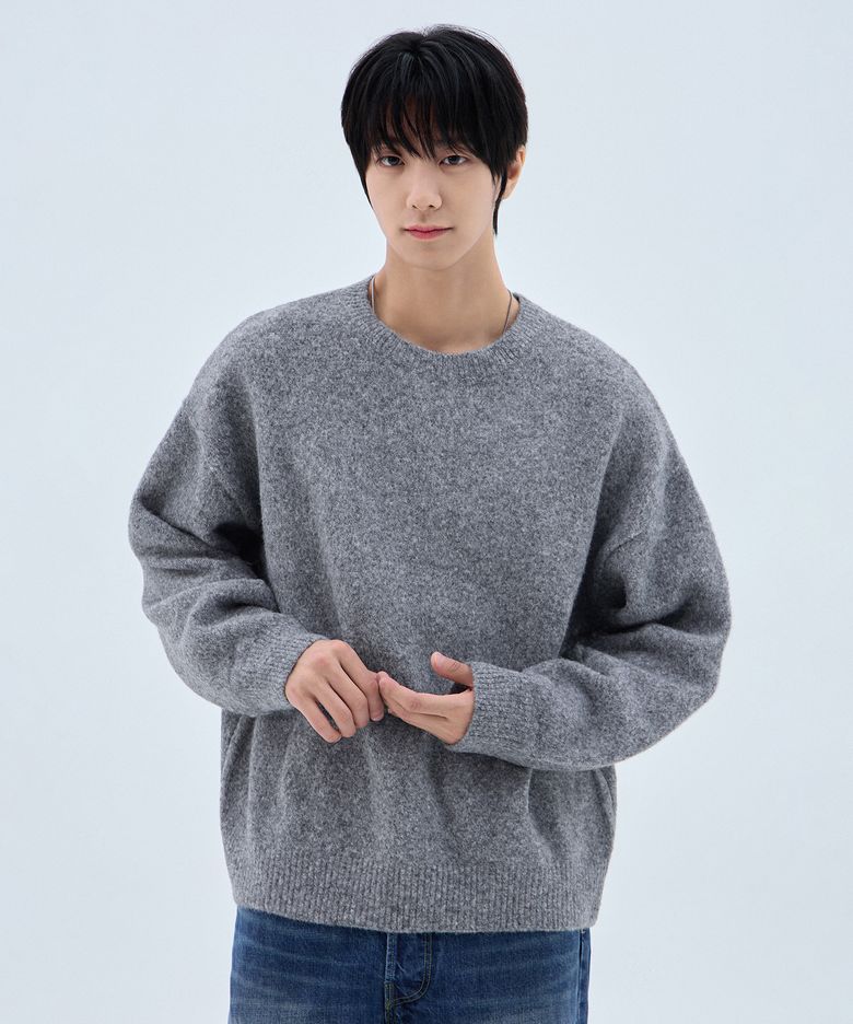 [DE LUXE] 울 혼방 데일리 보카시 라운드 니트 DLX1514 (3 COLOR)