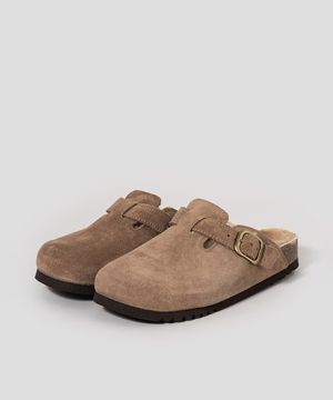 (WOMEN) 스웨이드 소재 퍼 코르크 크로그  브라운 (HH49K2C11D)