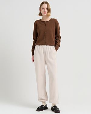 플리스 콘트라스트 조거 팬츠(FMPT1034W)_데이 샌드