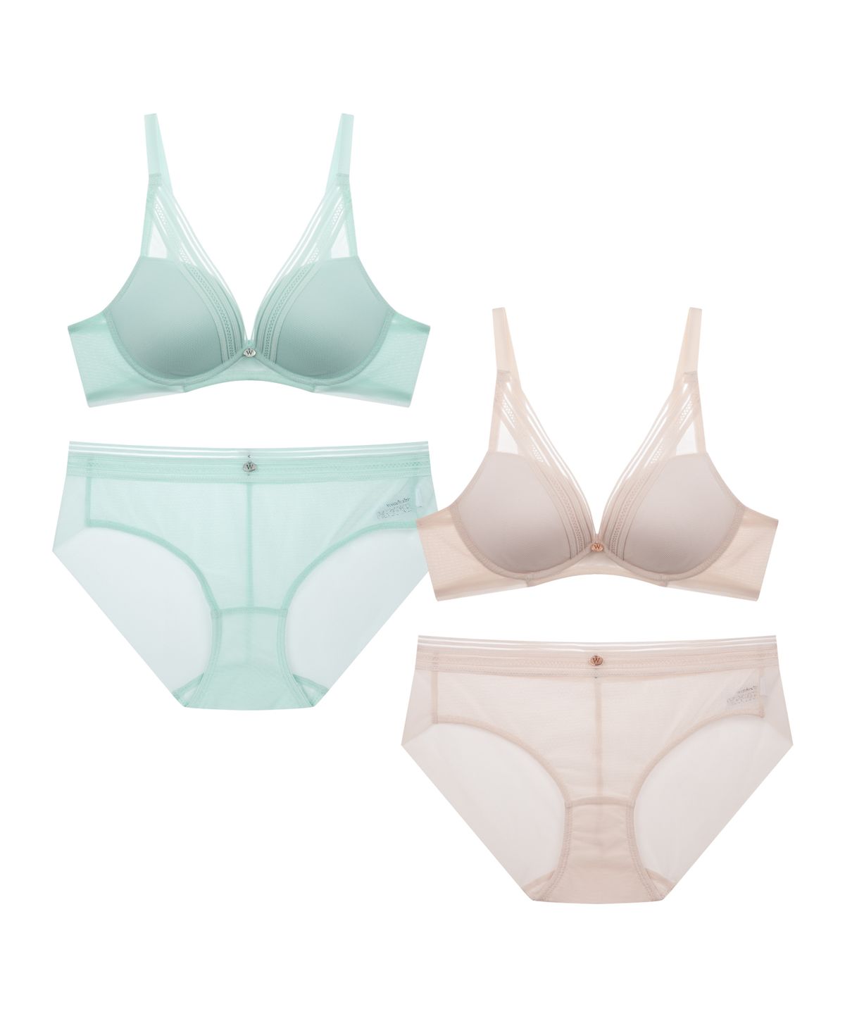원더브라(WONDERBRA) [2PACK] 딥브이 브라팬티 세트
