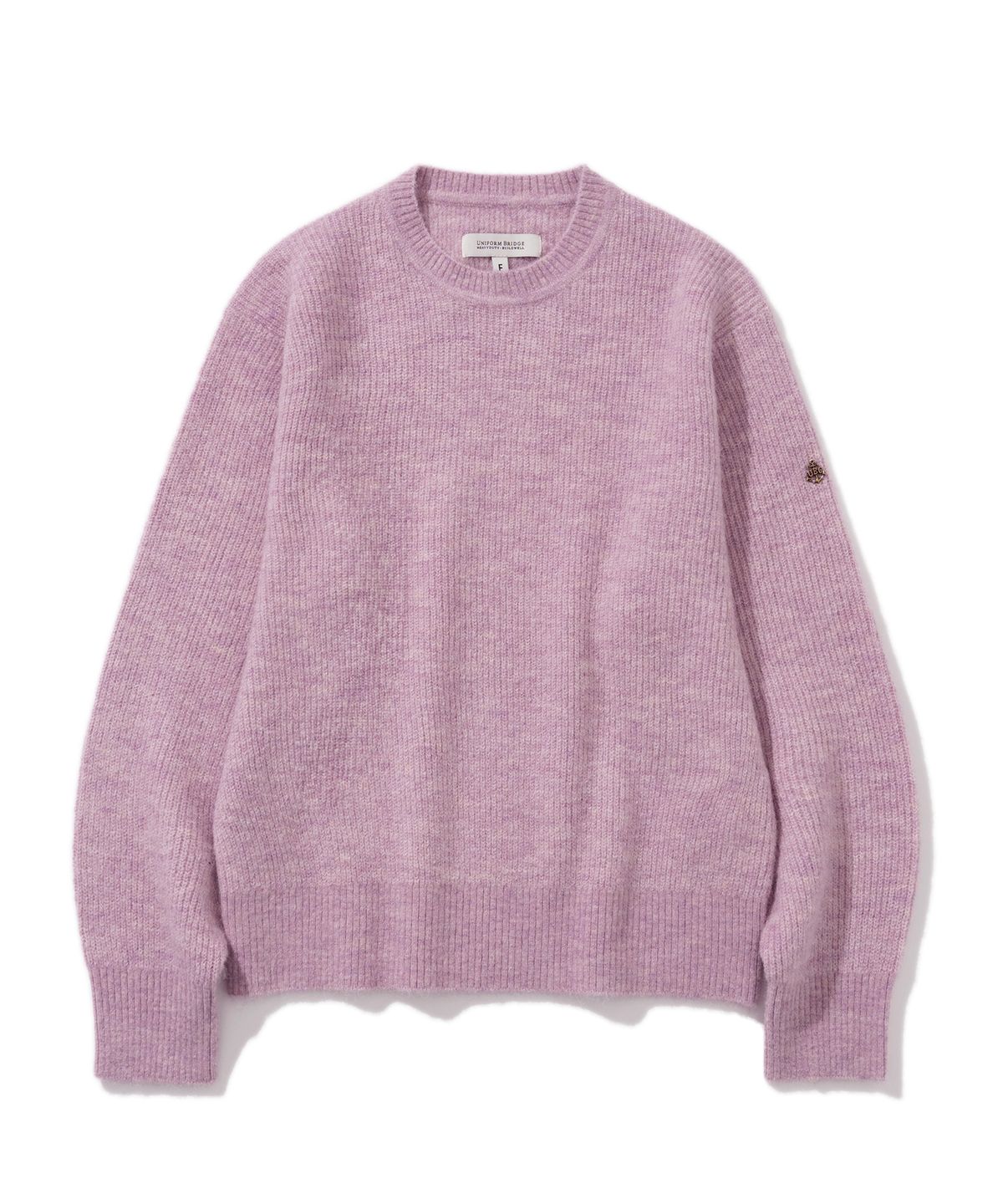유니폼브릿지(UNIFORM BRIDGE) alpaca crew neck knit(womens) pink