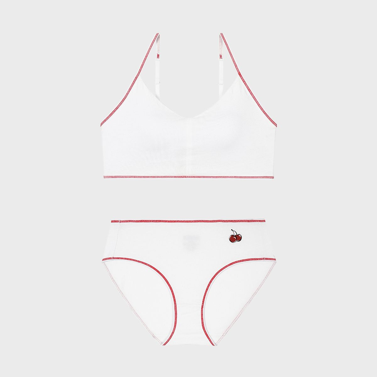 키르시 언더웨어(KIRSH UNDERWEAR) CHERRY-BOMB 코튼 브라팬티 화이트