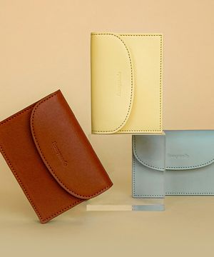 [각인] 3단 가죽 코인수납 명함지갑 카드지갑 7Color