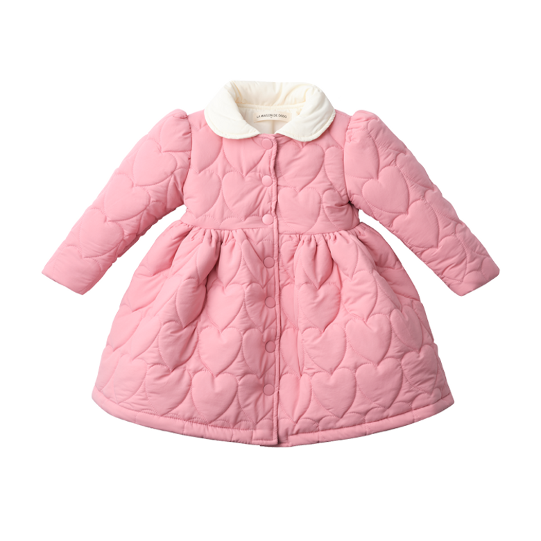 Lady Jane Puffer Long Jacket ( Flamingo Pink / Ivory )_ 여아용 롱패딩