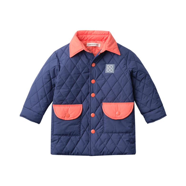WIlliam Puffer Long Jacket ( Navy / Smashed Pumpkin )_ 남아용 롱패딩