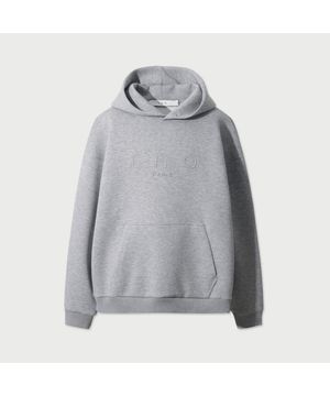 CDP 입체 로고 스티치 배색 밴딩 후드 티셔츠 - GREY