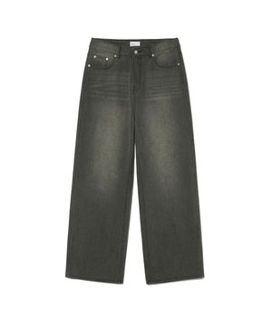 87-STAN167 미스티 빈티지 캣워싱 와이드 데님팬츠 빈티지그레이