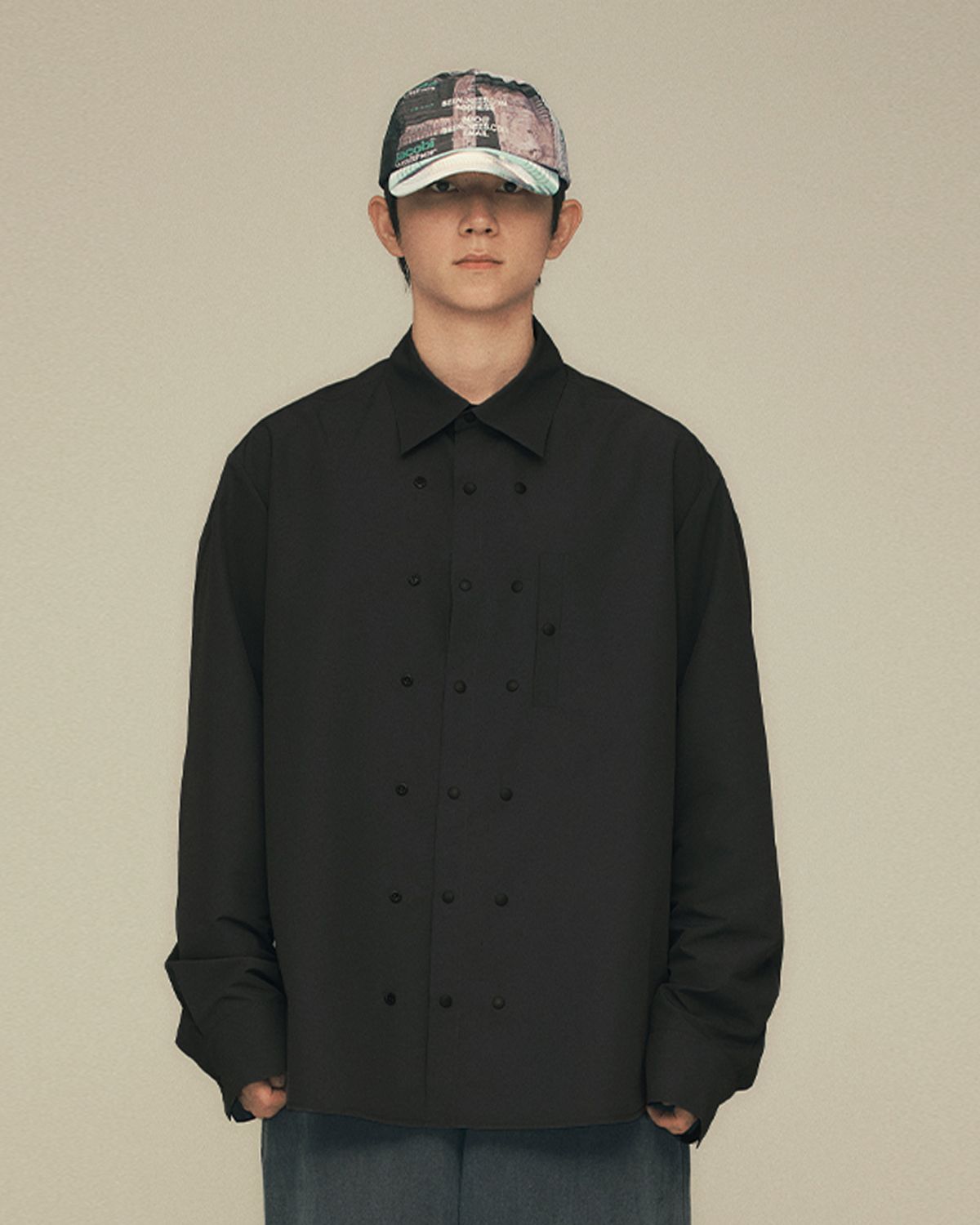 씬(SEEN) MORE SNAP SHIRTS (Black)