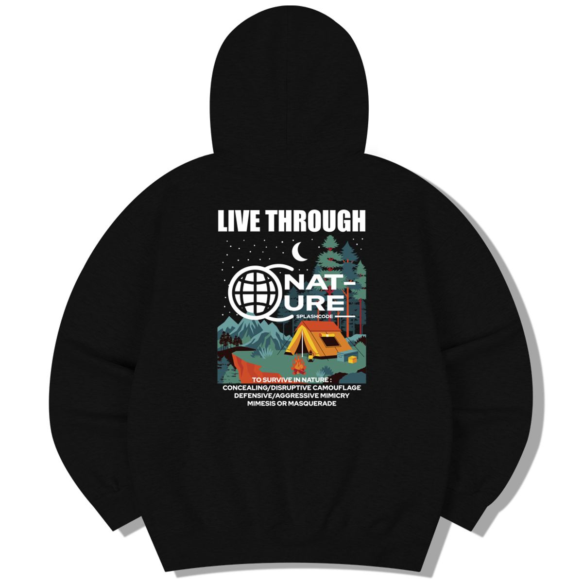 스플래시코드(SPLASHCODE) 후드 티셔츠 - 라이브 쓰루(Live Through)