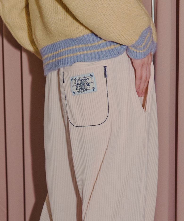 STITCH CORDUROY TRACK PANTS IVORY