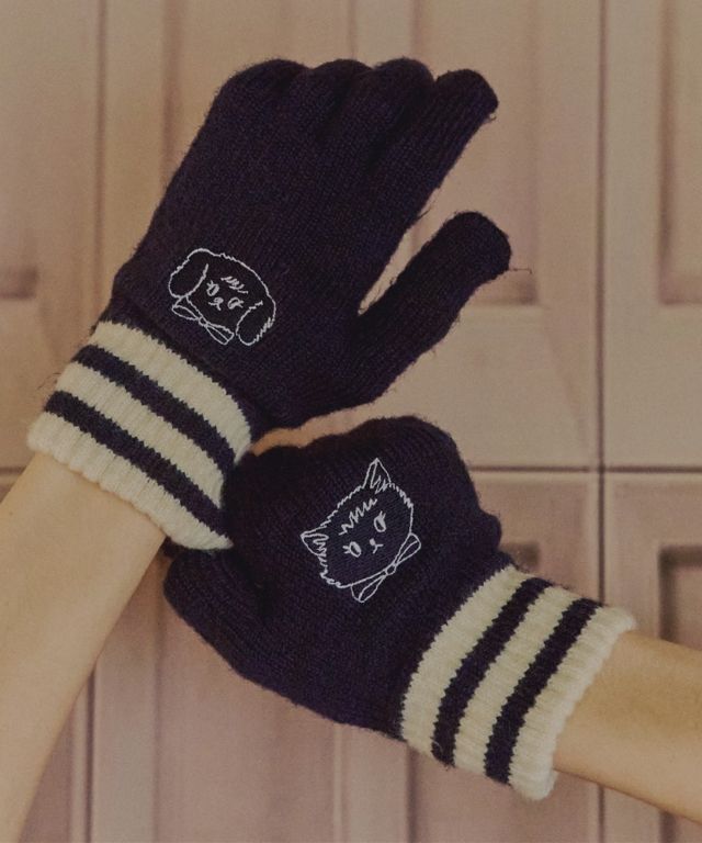 手袋 RONRON [RRxNAON] FURRYDISE GLOVES NAVY MUSINSA | RONRON FURRYDISE GLOVES NAVY