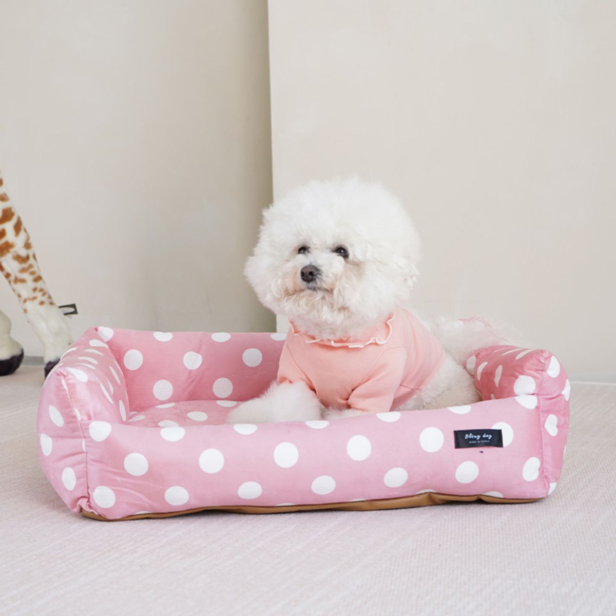 개과천선(GAEKWACHEONSUN) 퍼플리 강아지 사각 방석