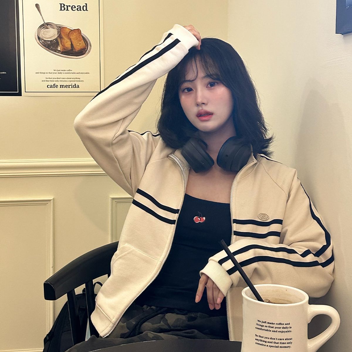 키르시 언더웨어(KIRSH UNDERWEAR) 소프트 코튼 데일리 브라탑 블랙