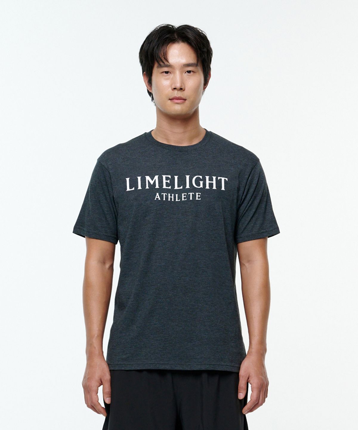 라임라잇 어패럴(LIMELIGHT APPAREL) 애슬릿 티셔츠 (차콜멜란지/화이트)