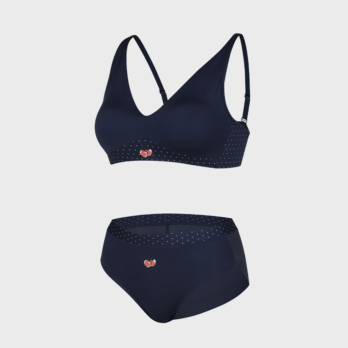 키르시 언더웨어(KIRSH UNDERWEAR) 폴리스탄 노와이어 브라팬티 네이비