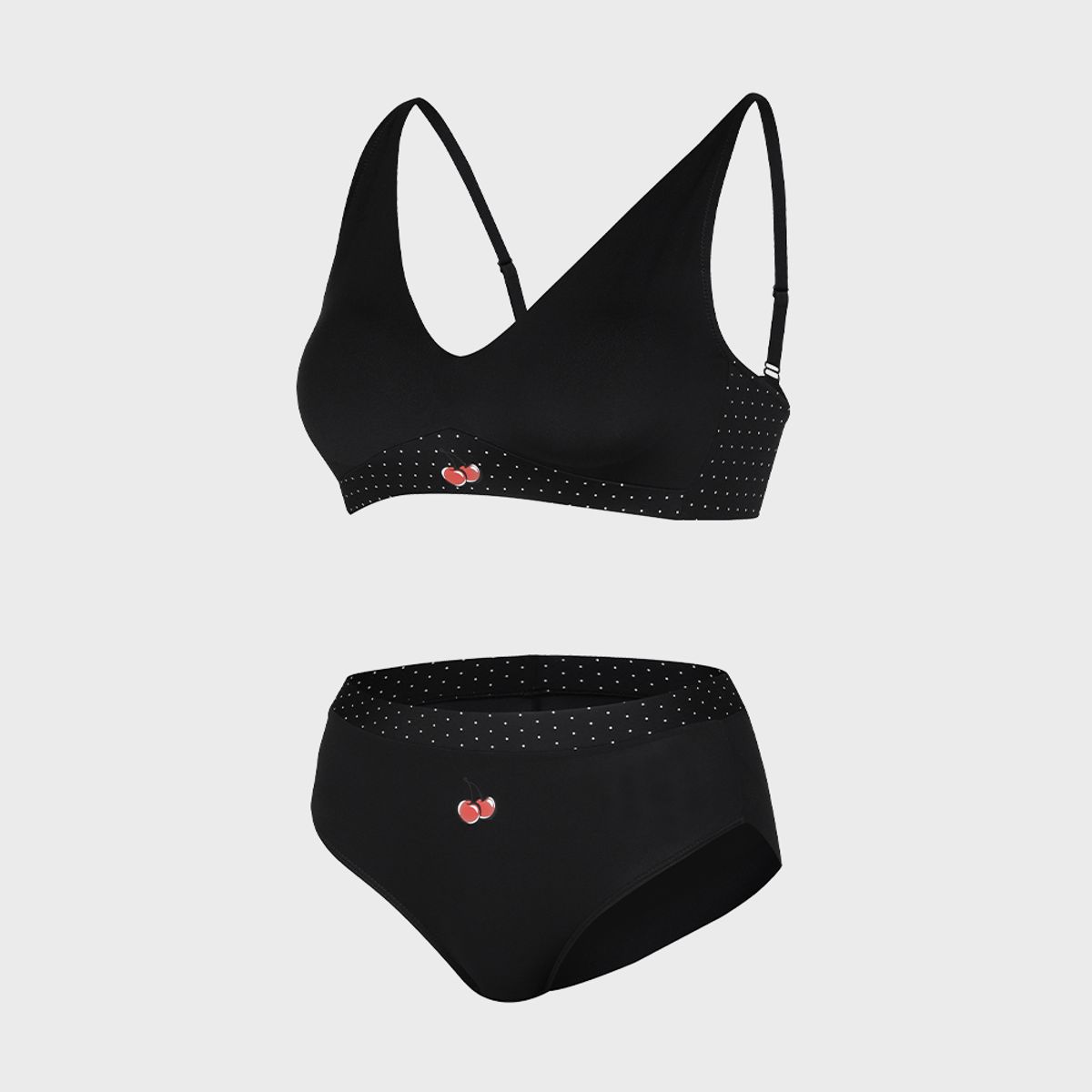 키르시 언더웨어(KIRSH UNDERWEAR) 폴리스탄 노와이어 브라팬티 블랙