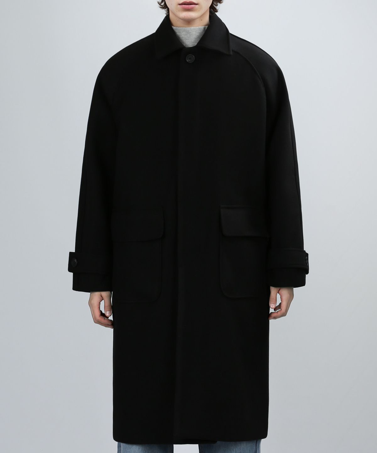 베리베인(VERYVAIN) CUSTOM BALMACAAN COAT (BLACK)