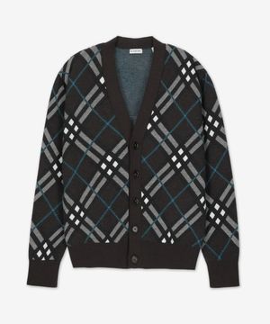 체크 울 모헤어 블렌드 가디건 - 스너그 / 8093496