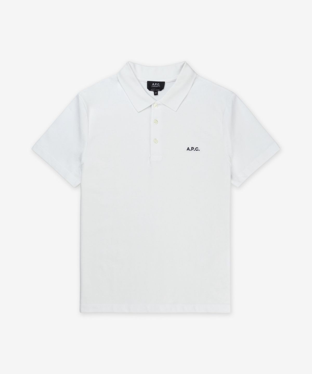 아페쎄(A.P.C.) 카터 로고 레귤러핏 반소매 폴로 셔츠 - 화이트 / COGWZH26342AAB