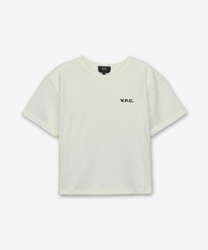 쁘띠 VPC 박시핏 반소매 티셔츠 - 화이트:다크네이비 / COHBQF26390TAE