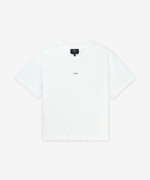 마이크로 로고 박시핏 반소매 티셔츠 - 화이트:블랙 / COHBWF26387TAG