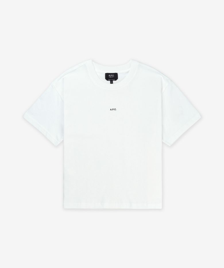 마이크로 로고 박시핏 반소매 티셔츠 - 화이트:블랙 / COHBWF26387TAG
