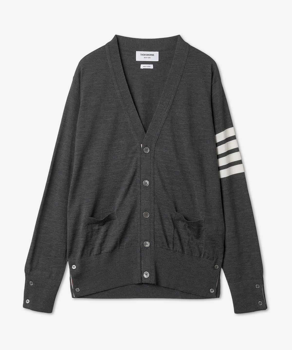 MUSINSA公式 | THOM BROWNE Vネックカーディガン - ダークグレー 