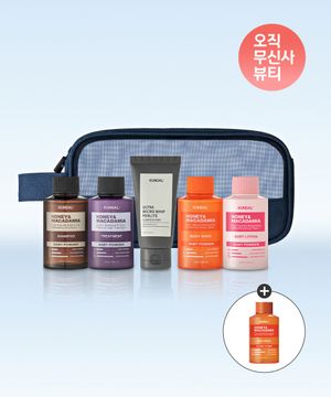 [파우치증정] 트레블 여행용세트 (샴푸+트리트먼트+바디워시+바디로션+폼클렌징)+바디워시 100ml 추가증정