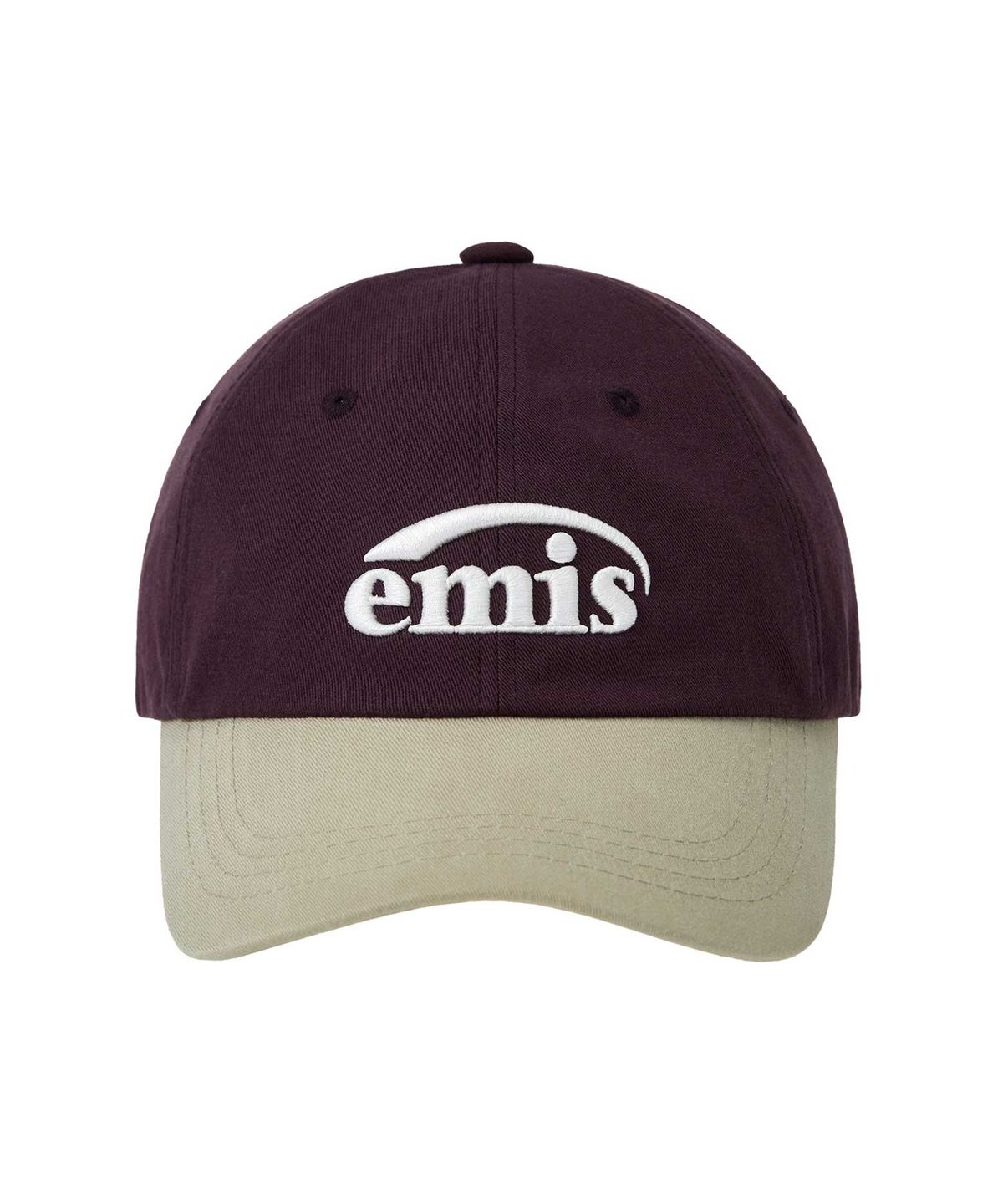 이미스(EMIS) NEW LOGO MIX BALL CAP(RENEWAL)-BEIGE/WINE
