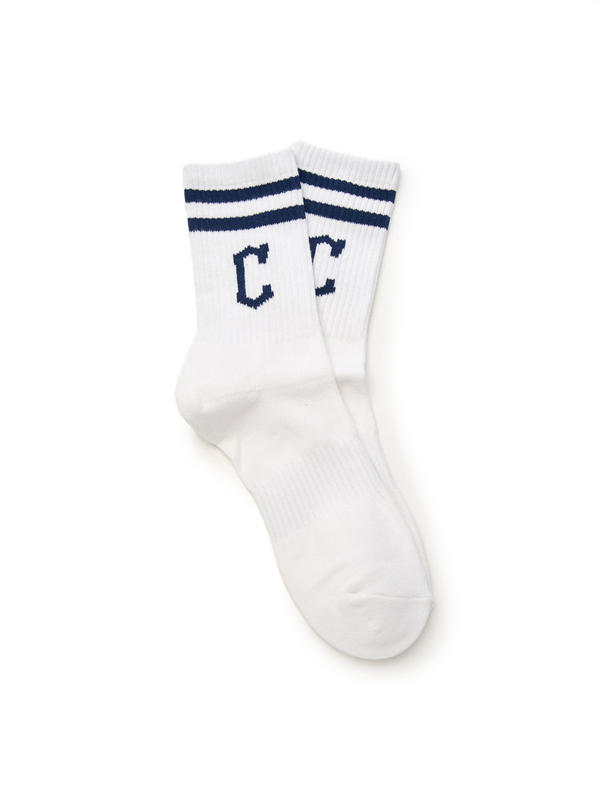 엠엘비(MLB) 빅로고 스트라이프 장목양말 CLE (White)