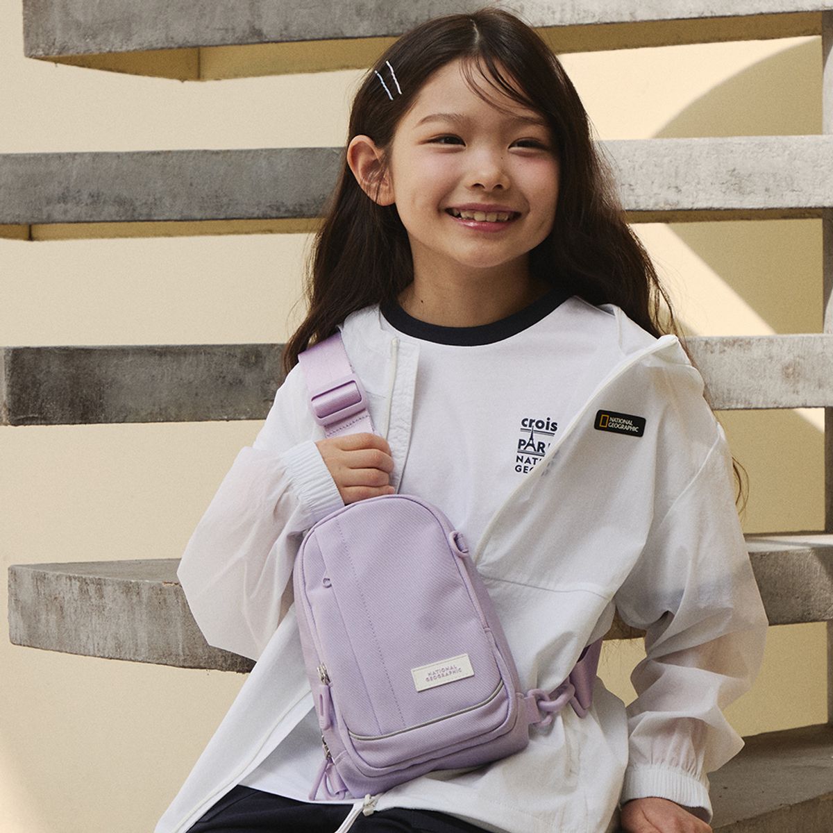 내셔널지오그래픽 키즈(NATIONAL GEOGRAPHIC KIDS) K255KCR500 슬림 슬링백 LAVENDER