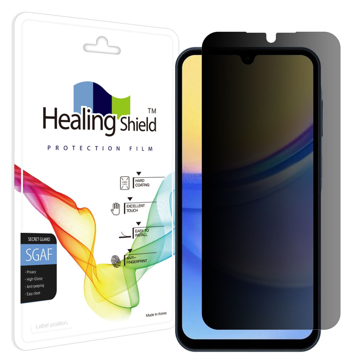 힐링쉴드(HEALINGSHIELD) 갤럭시 A15 프라이버시 사생활 보호필름 액정